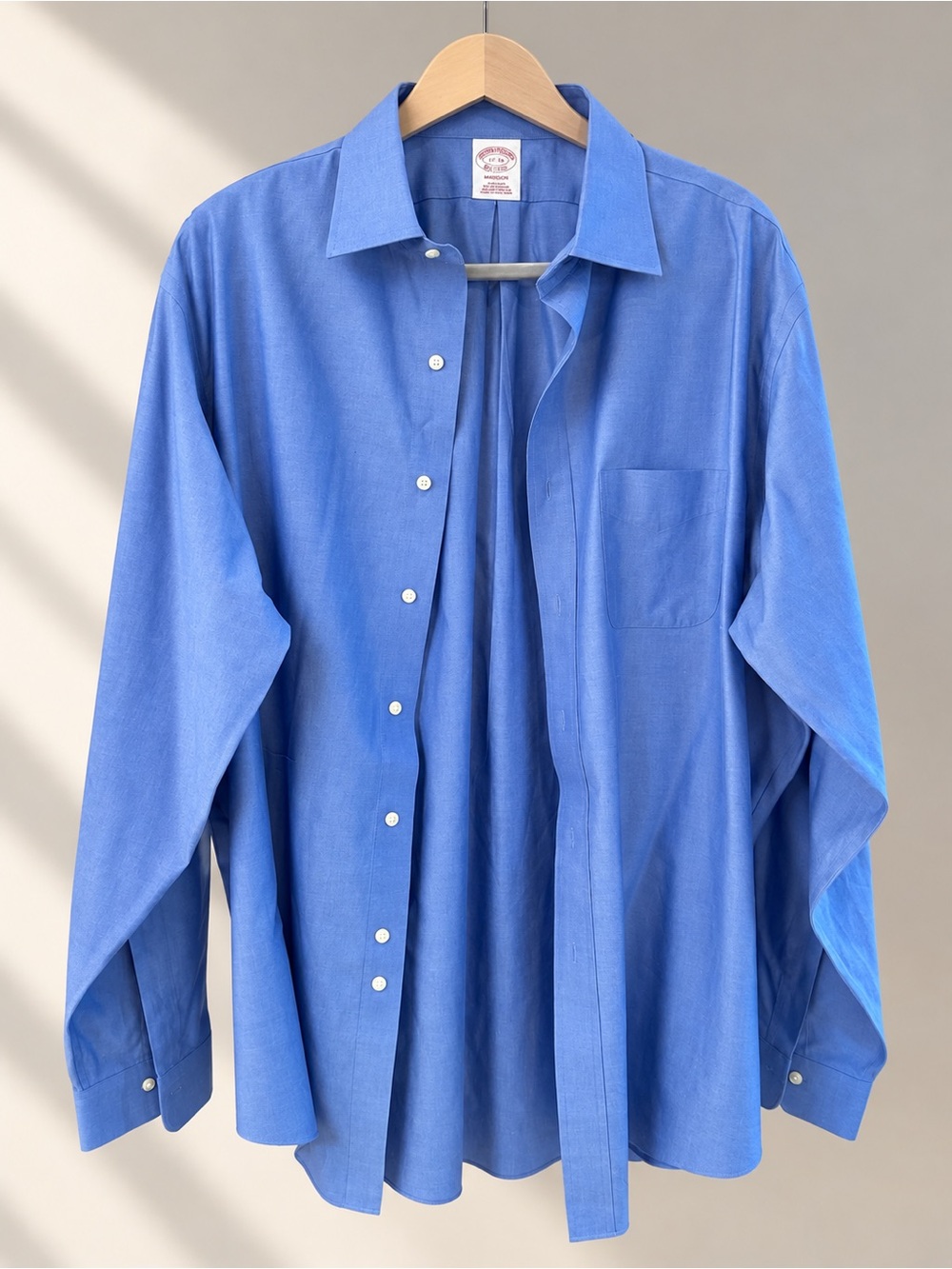 Brooks Brothers Madison Non-Iron Supima Cotton Blue Dress Shirt 17-36 XL